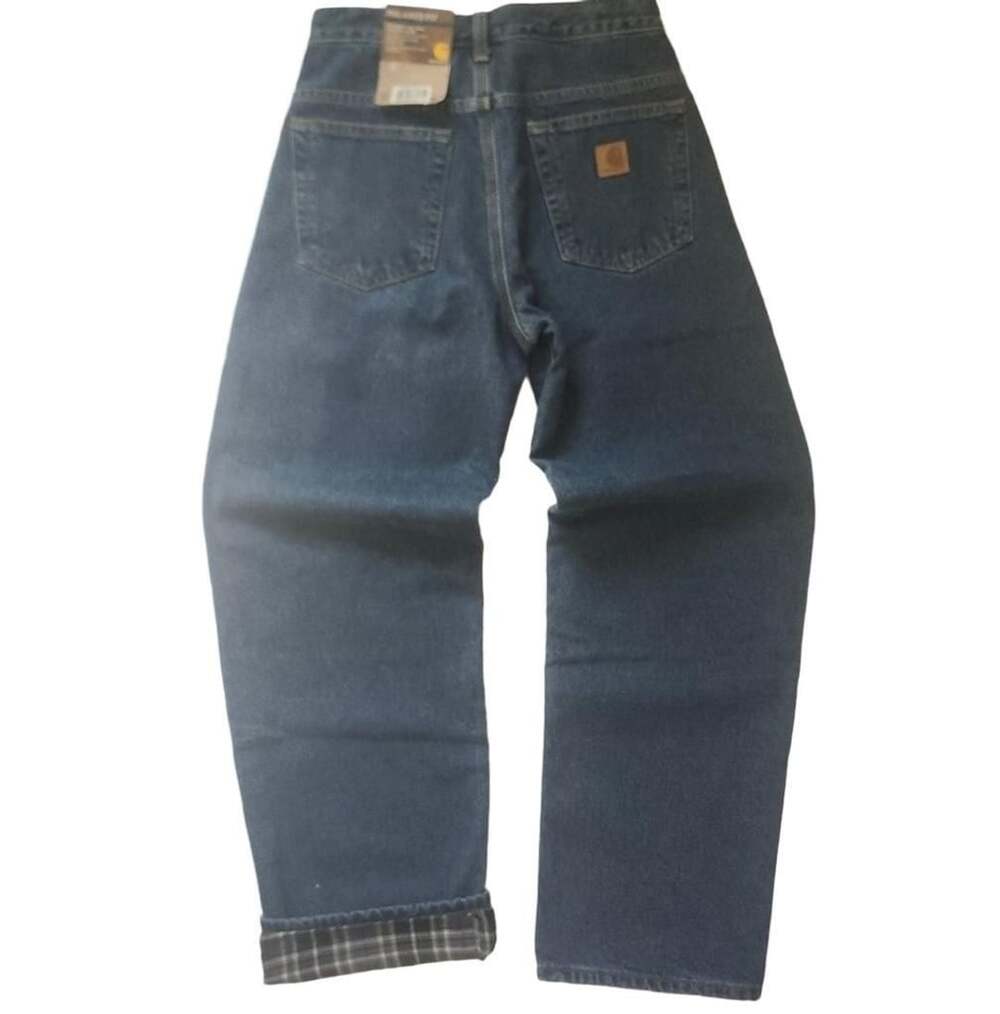 Carhartt Relaxed Fit Flannel Lined Jeans Size 28X30 Blue Straight